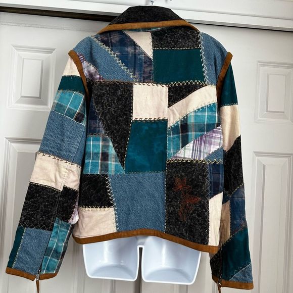 We The Free by Free People Leia Denim Patched Moto Jacket - Picture 9 of 12